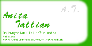 anita tallian business card